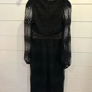 chinese dress ladies Georgina Lace Midi Dress in Black by ML Monique Lhuillier